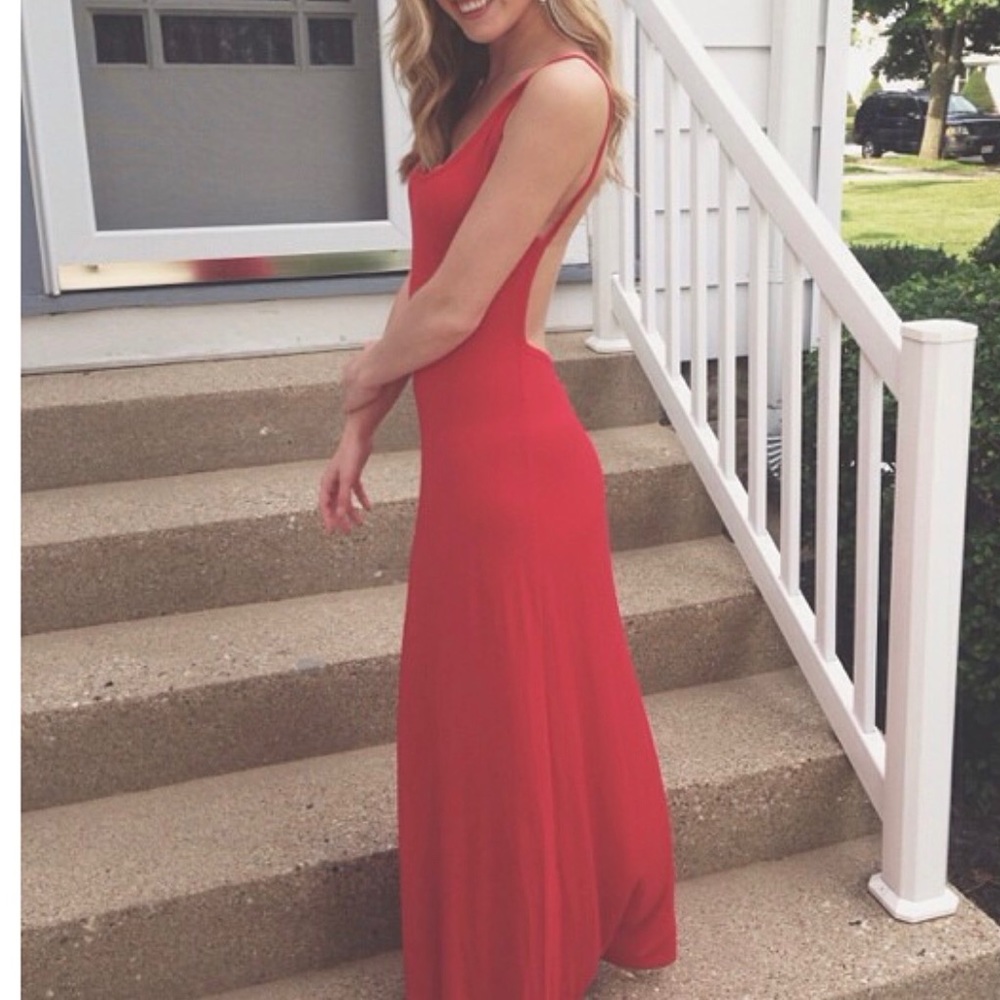 SOLD! Backless red maxi dress